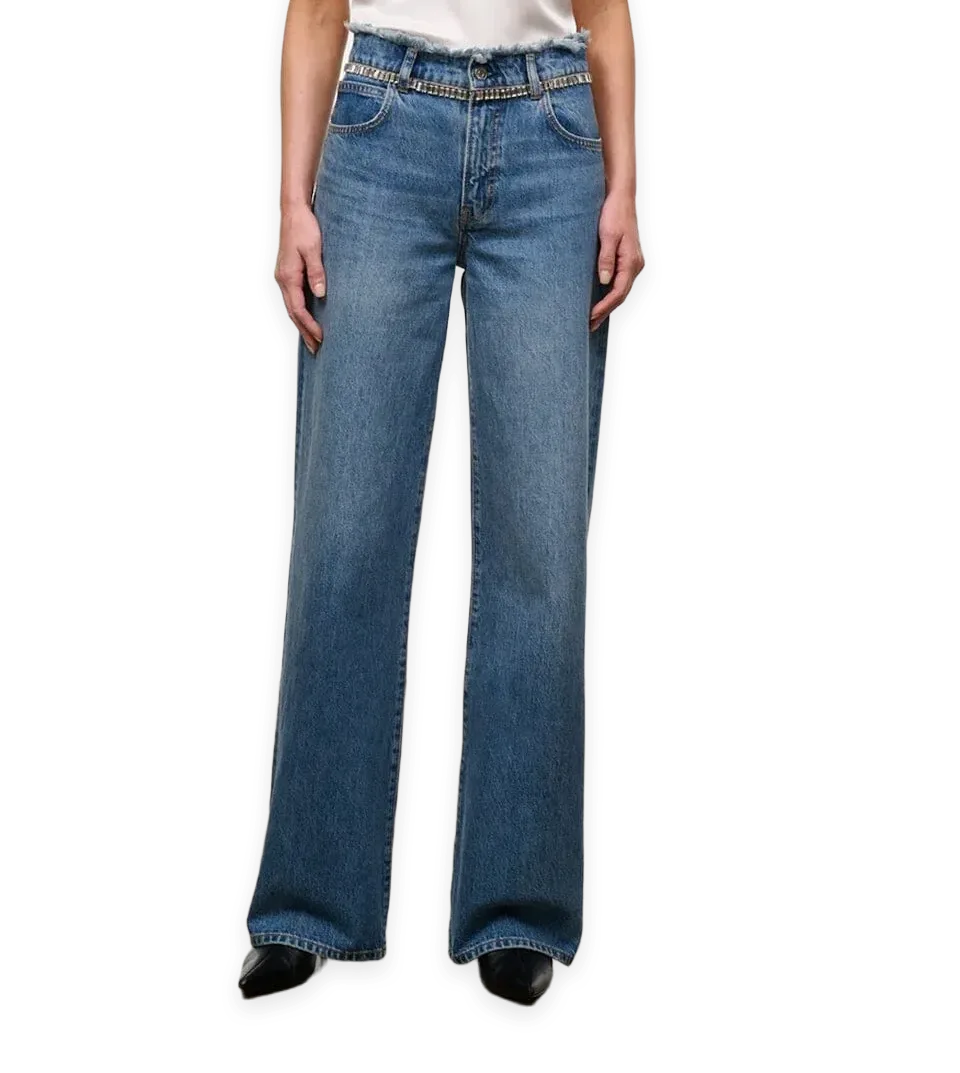 Staud Dean High Rise Crystal Jean