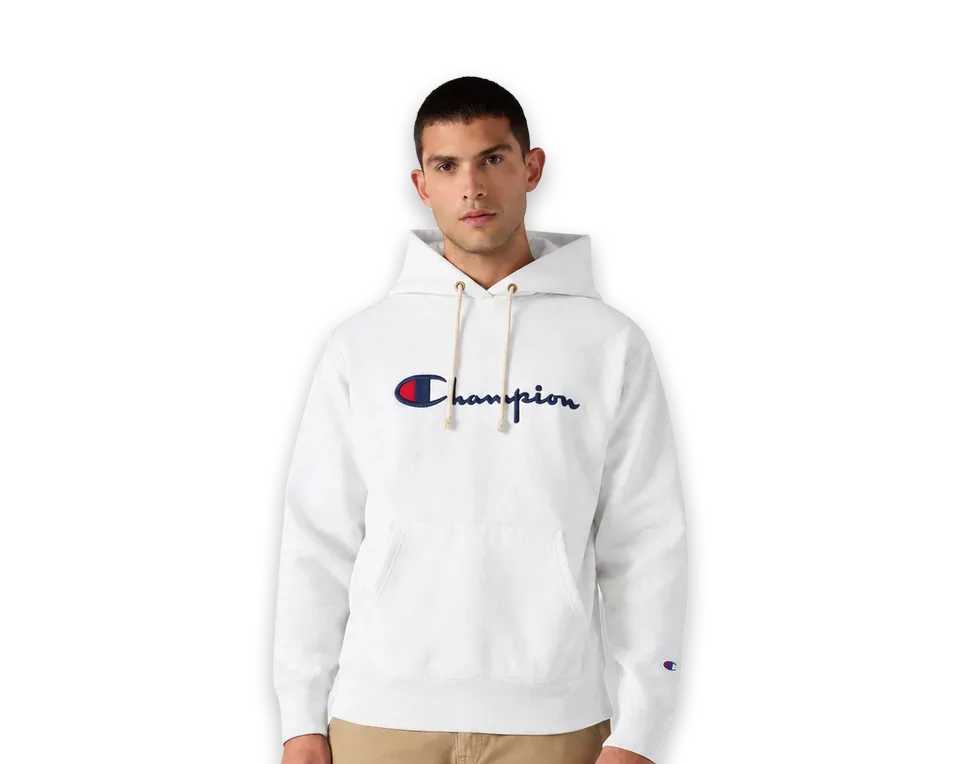 Champion Men's Knitted Embroidered Logo Hooded Sweatshirt