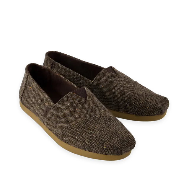 TOMS Mens Alpargata Classic Chocolate Brown Flecked Tweed