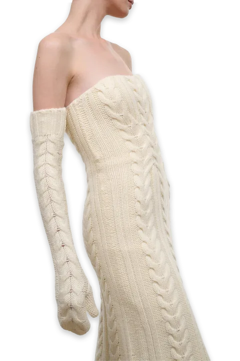 Staud Cable Knit Opera Mittens