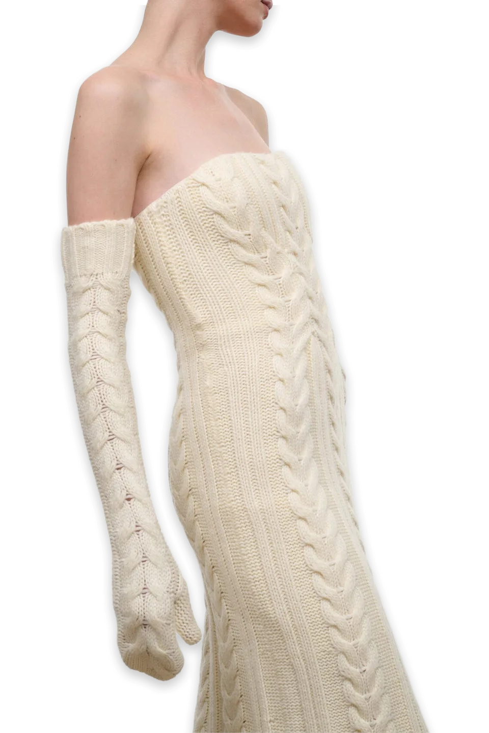 Staud Cable Knit Opera Mittens
