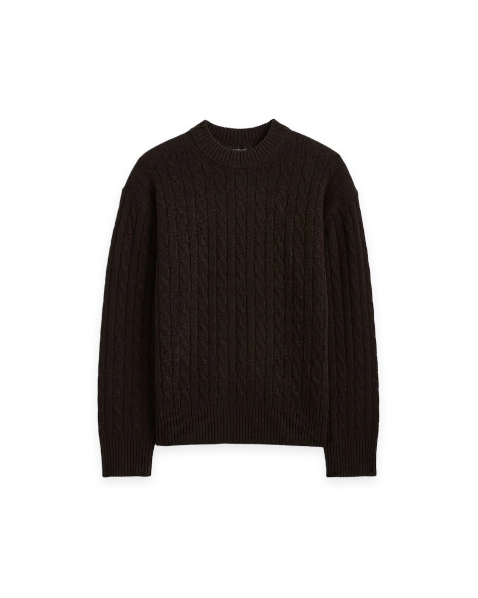 Everlane Cable Crew Neck in Wool Cashmere