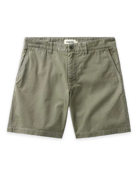 Taylor Stitch The Foundation Short in Organic Smoked Olive