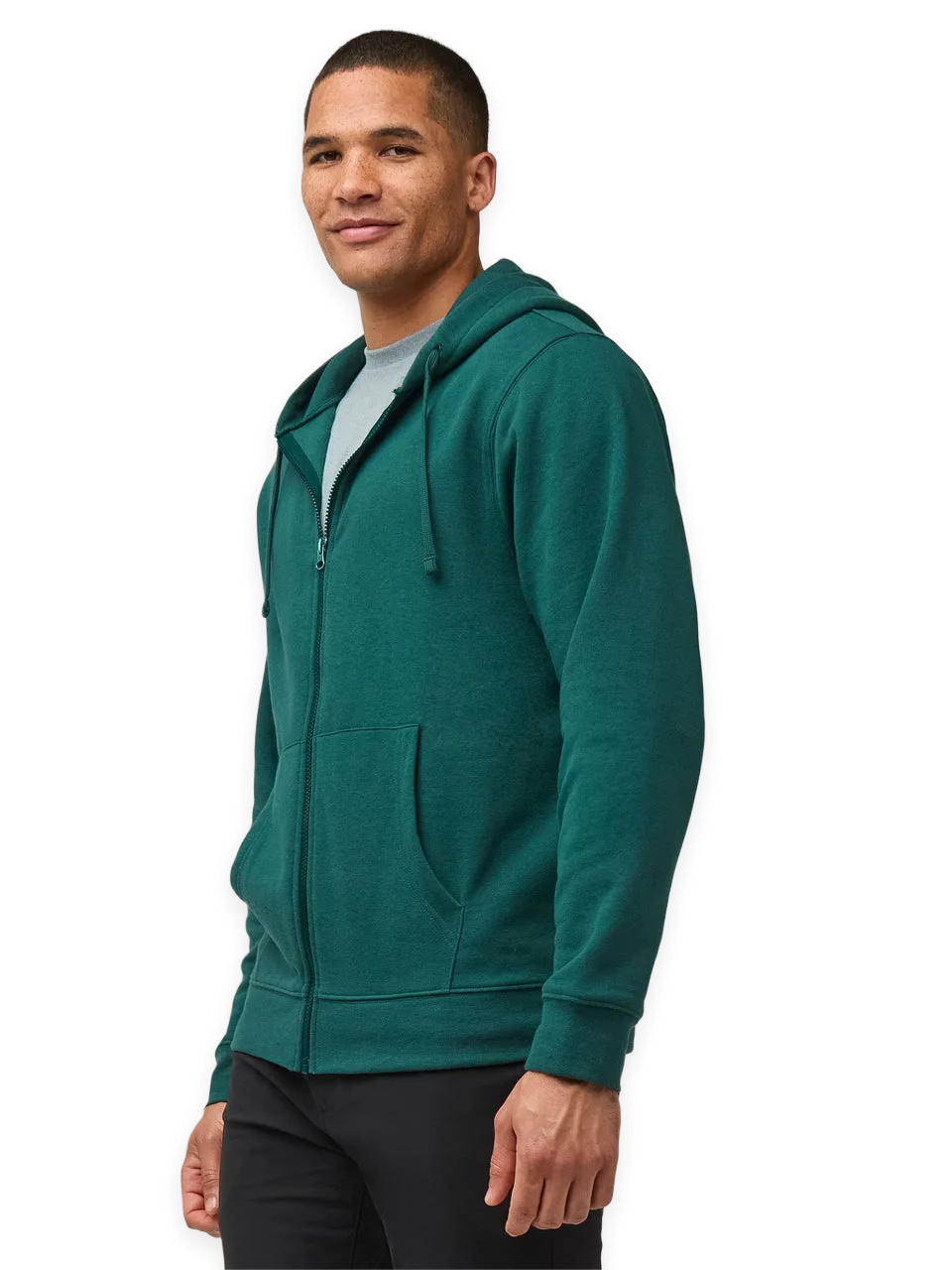 Fresh Clean Threads Dark Emerald Zip-Up Hoodie