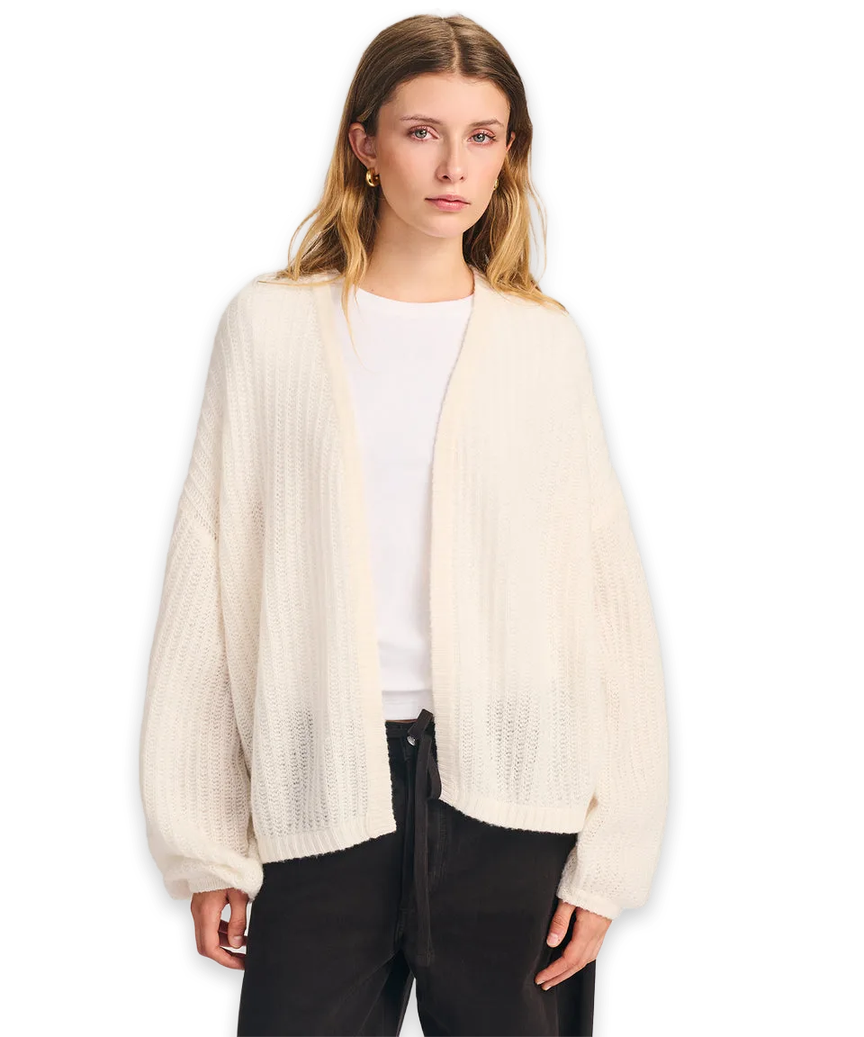 Naadam Luxe Airy Cashmere Fisherman Open Front Cardigan