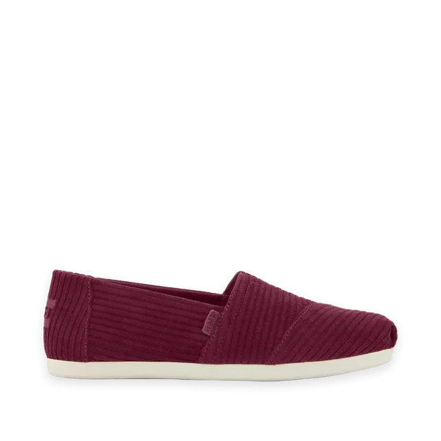 TOMS Womens Alpargata Classic Burgundy Cordurory