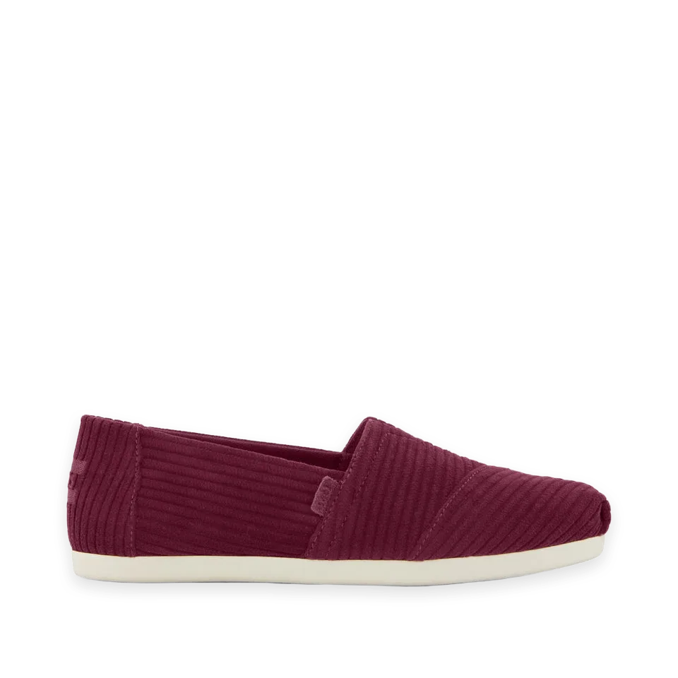 TOMS Womens Alpargata Classic Burgundy Cordurory