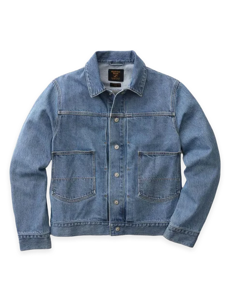 Taylor Stitch The Haight Jacket in Light Wash Hemp Denim