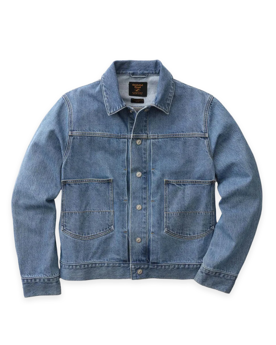Taylor Stitch The Haight Jacket in Light Wash Hemp Denim