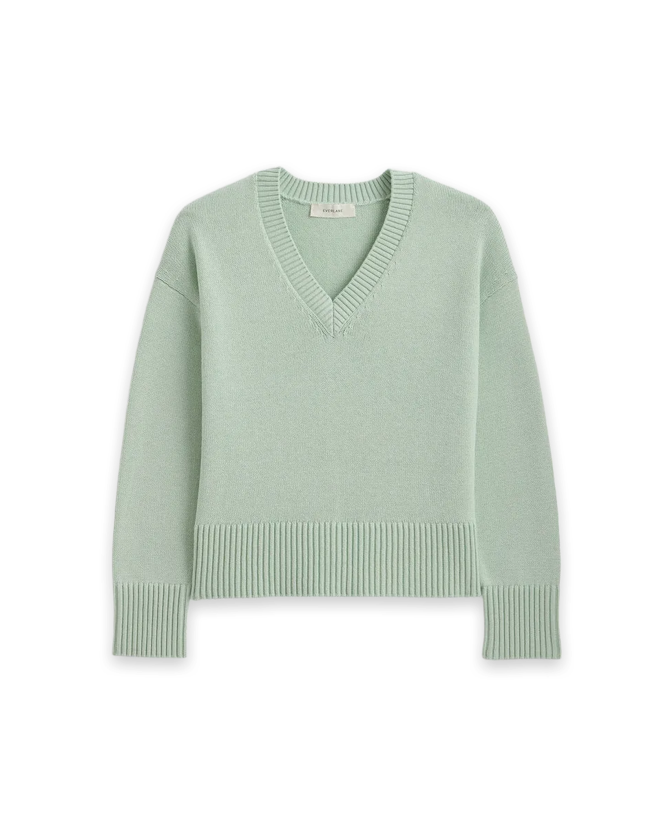 Everlane Boxy V-Neck Sweater in Everyday Cotton