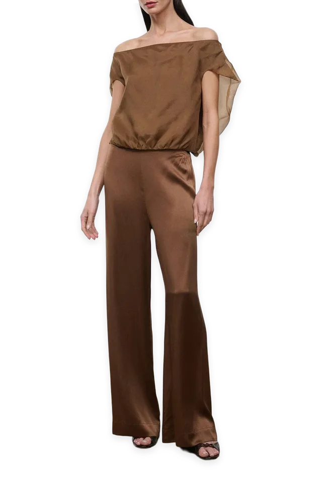 Staud Stroll Silk Pant · Cigar