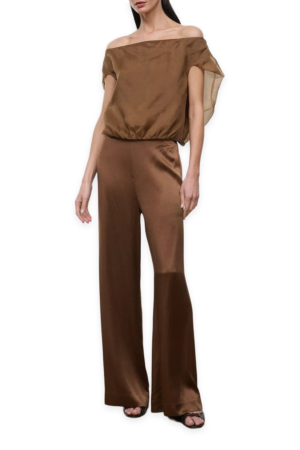 Staud Stroll Silk Pant · Cigar