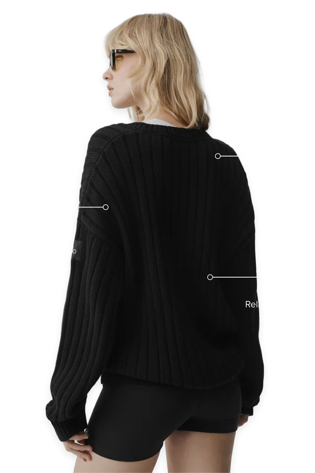 Alo Cotton Rib Parallel Sweater