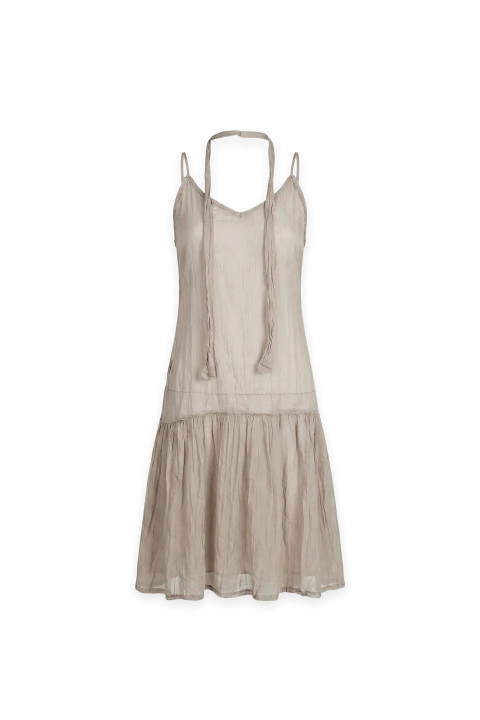 Oak + Fort CRINKLE EFFECT LAYERED MINI DRESS WITH SCARF