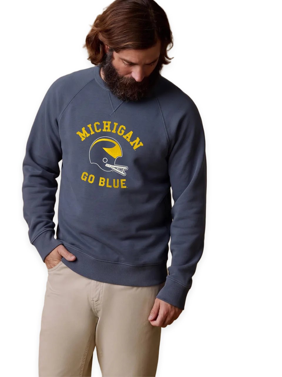 Faherty University of Michigan High Standard Fleece Crew