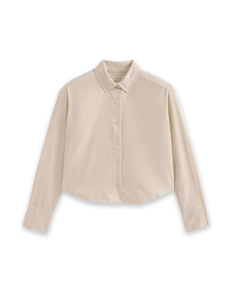 Everlane Cropped Shirt in Pinwale Corduroy · Birch