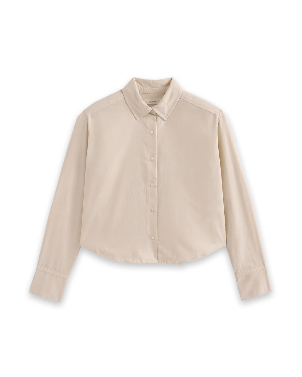 Everlane Cropped Shirt in Pinwale Corduroy · Birch