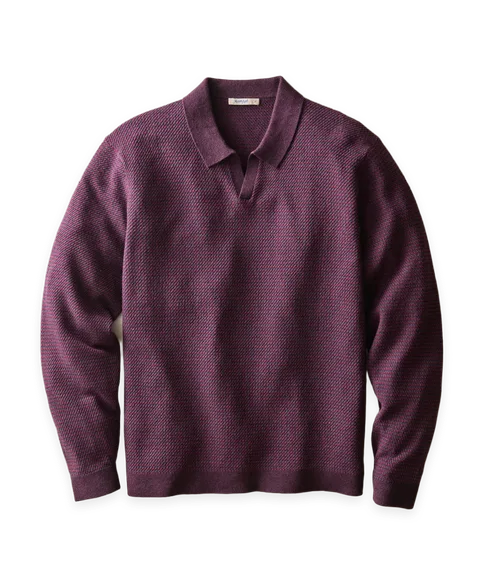 Marine Layer Liam Long Sleeve Sweater Polo