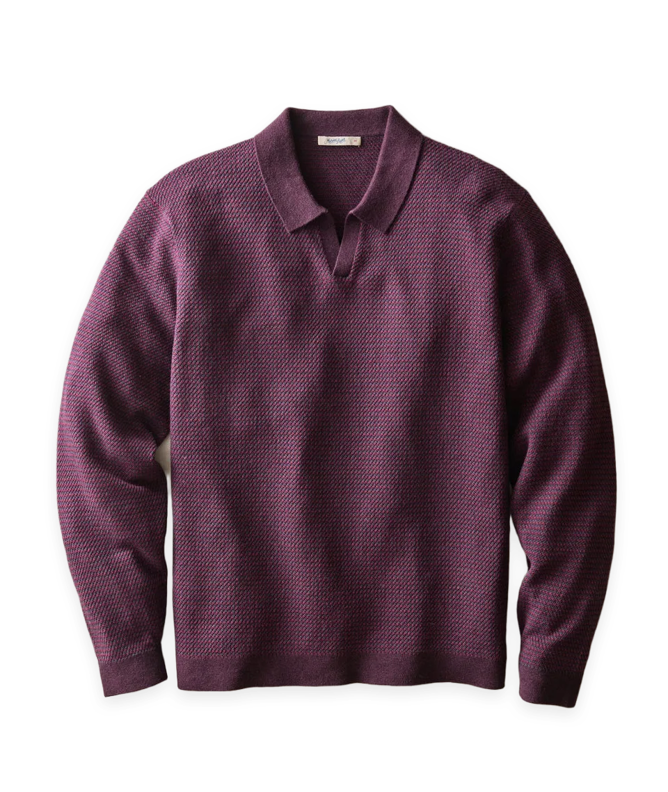 Marine Layer Liam Long Sleeve Sweater Polo