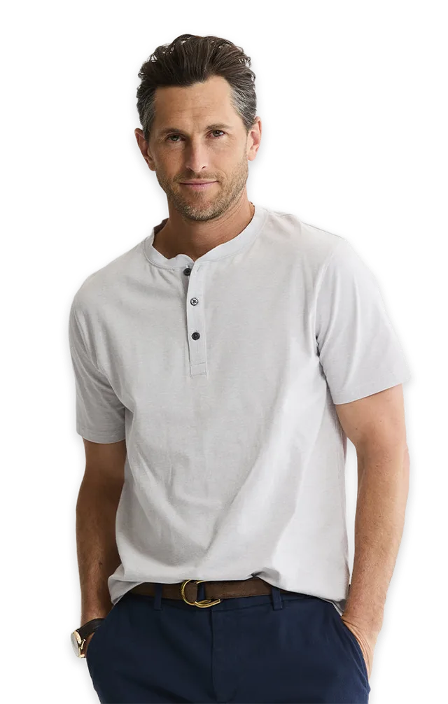 Jachs NY Luxe Knit Short Sleeve Henley Shirt