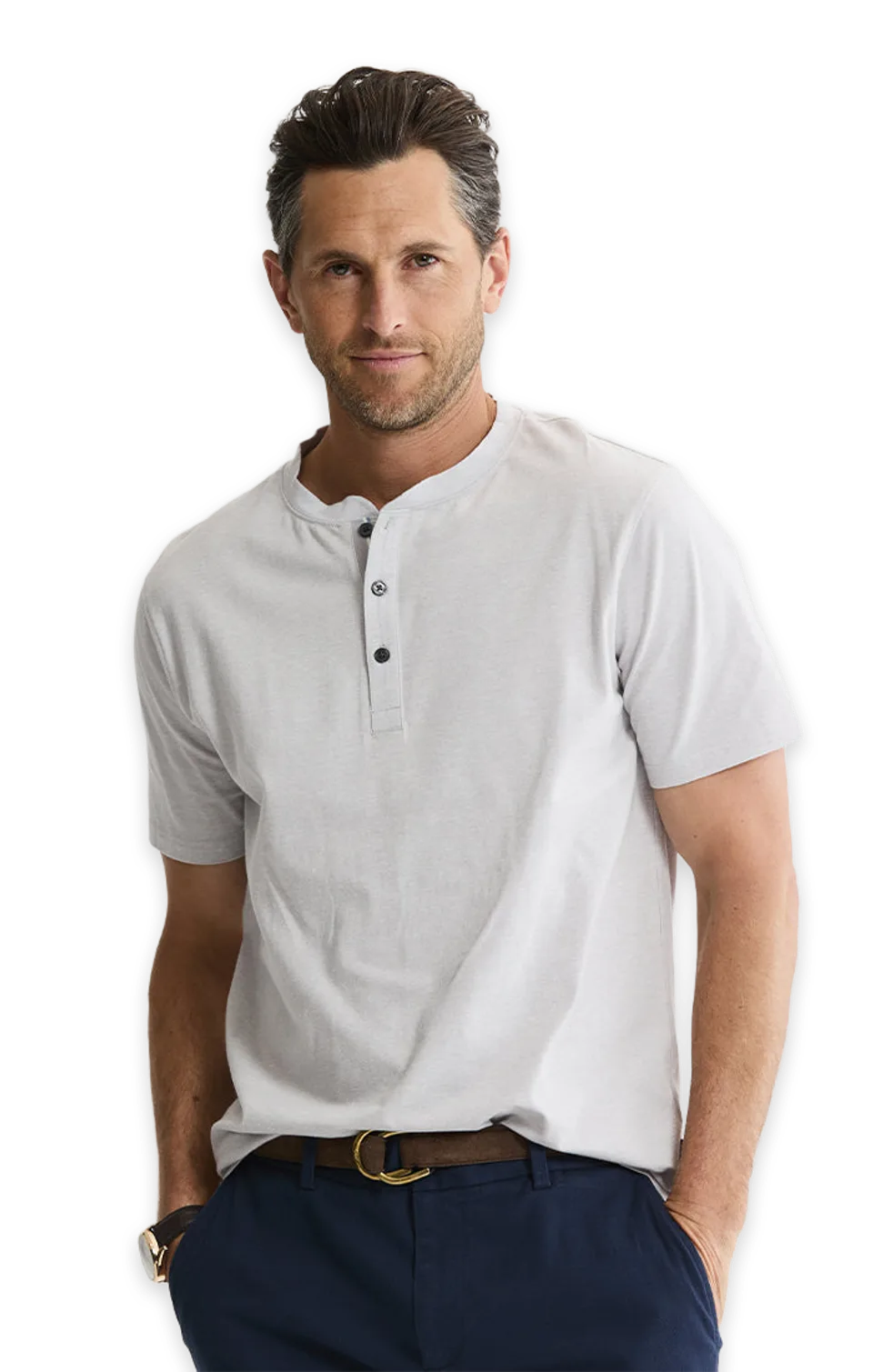 Jachs NY Luxe Knit Short Sleeve Henley Shirt