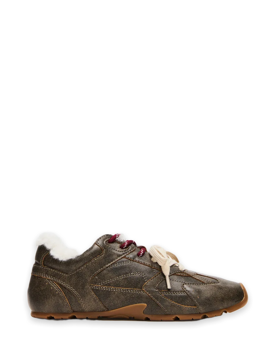 Steve Madden AZIEL FAUX FUR BROWN DISTRESSED