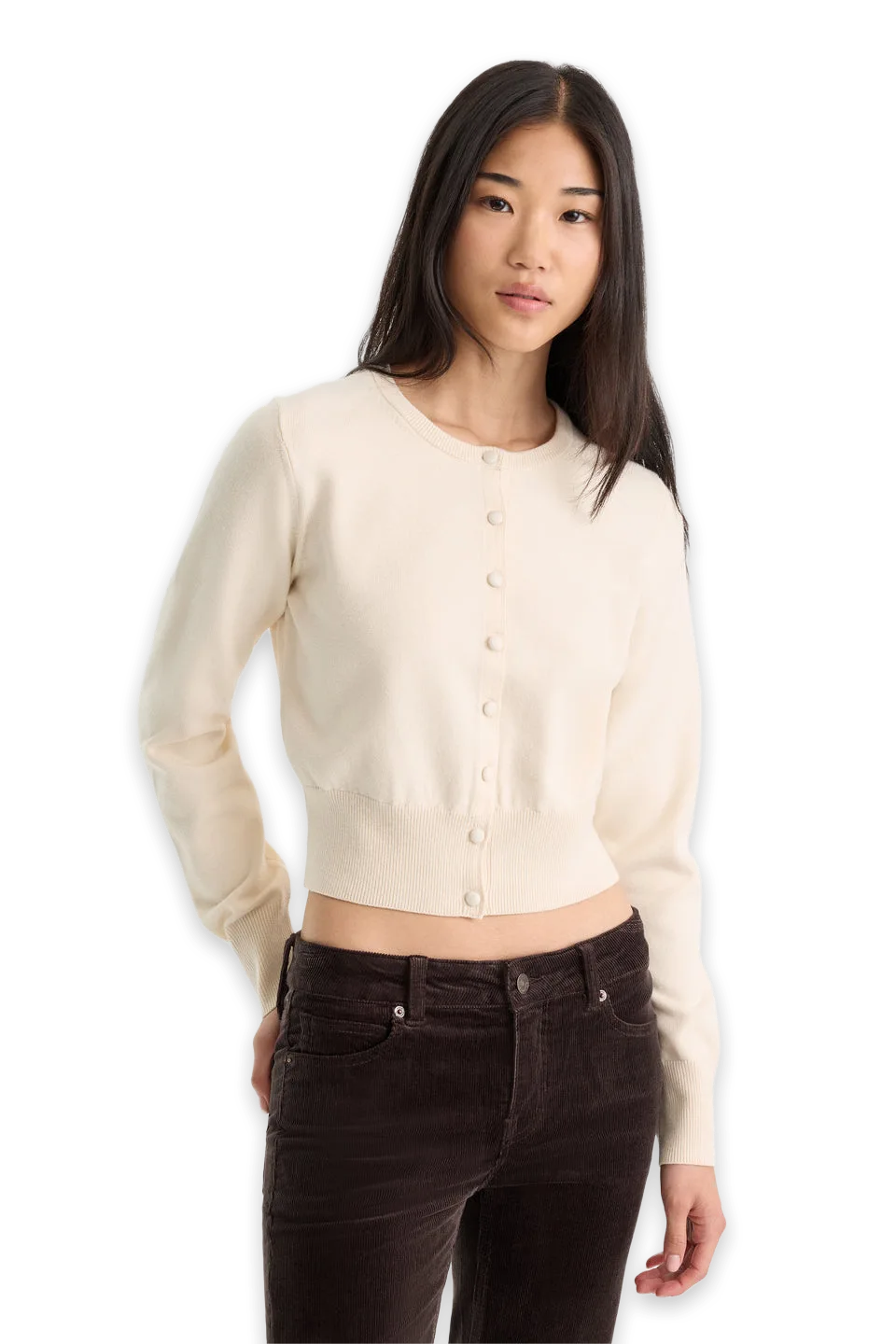 Good American THE FINE KNIT CARDIGAN