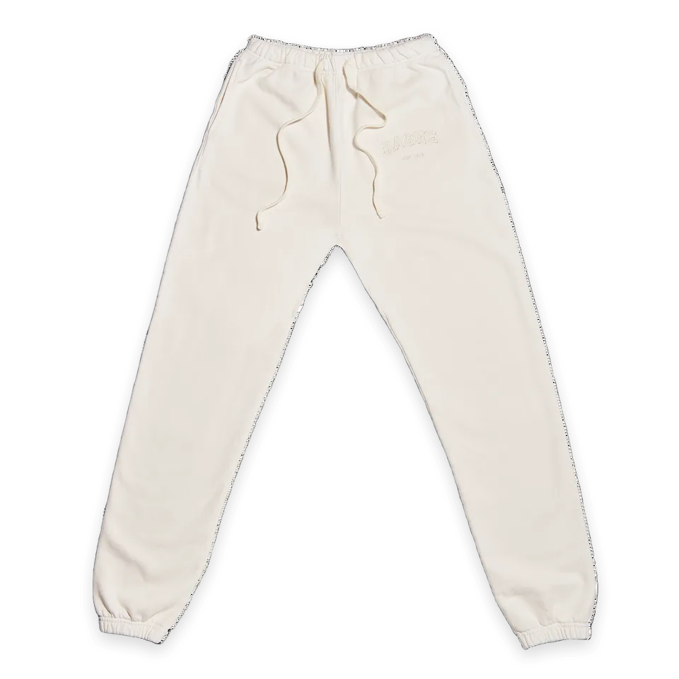 Dagne Dover Varsity Logo Sweatpants in Moonbeam, 4X