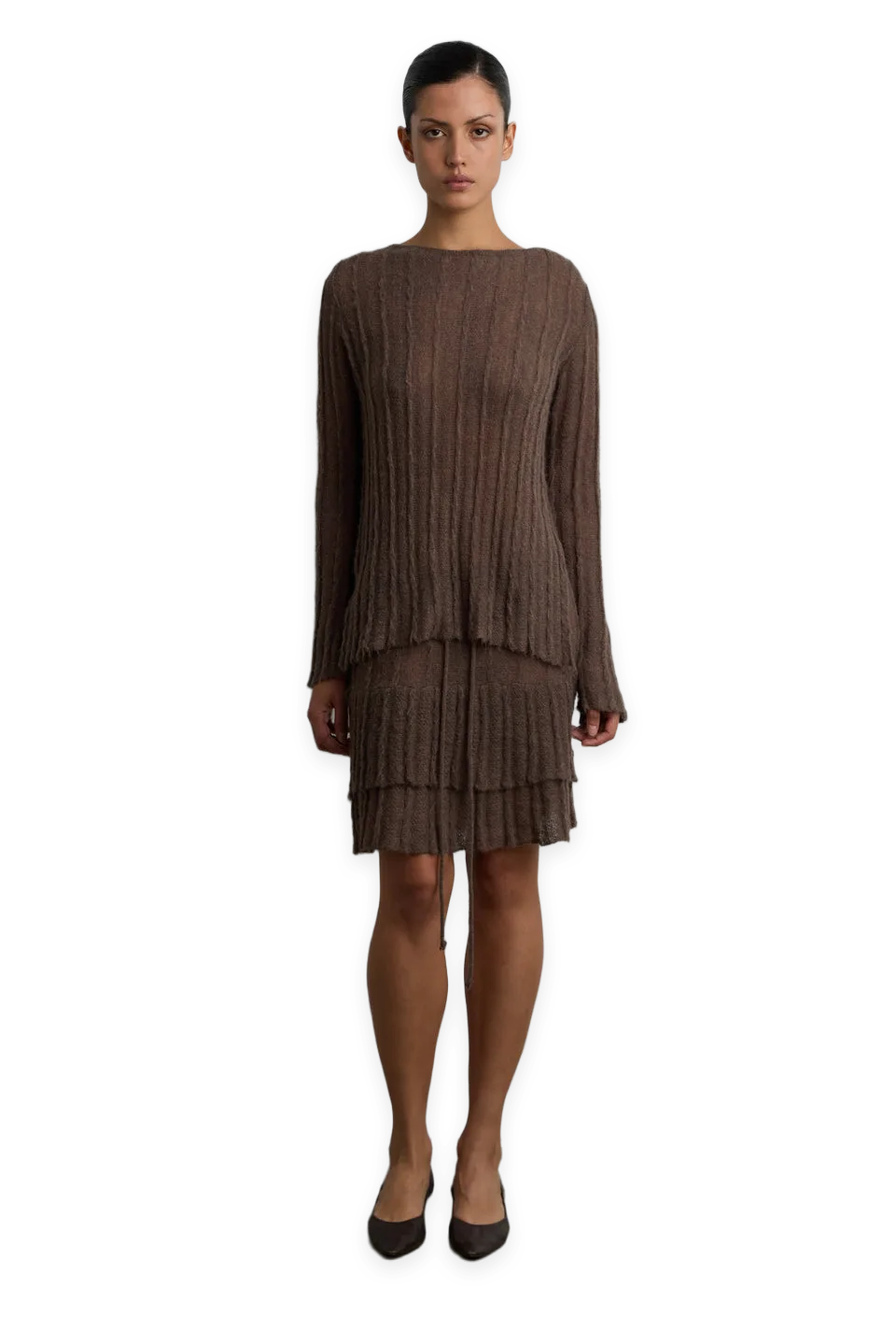 Oak + Fort DRIFT KNIT MIDI SKIRT