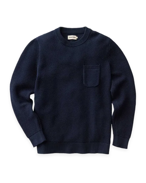 Taylor Stitch The Crawford Crew Sweater in Navy