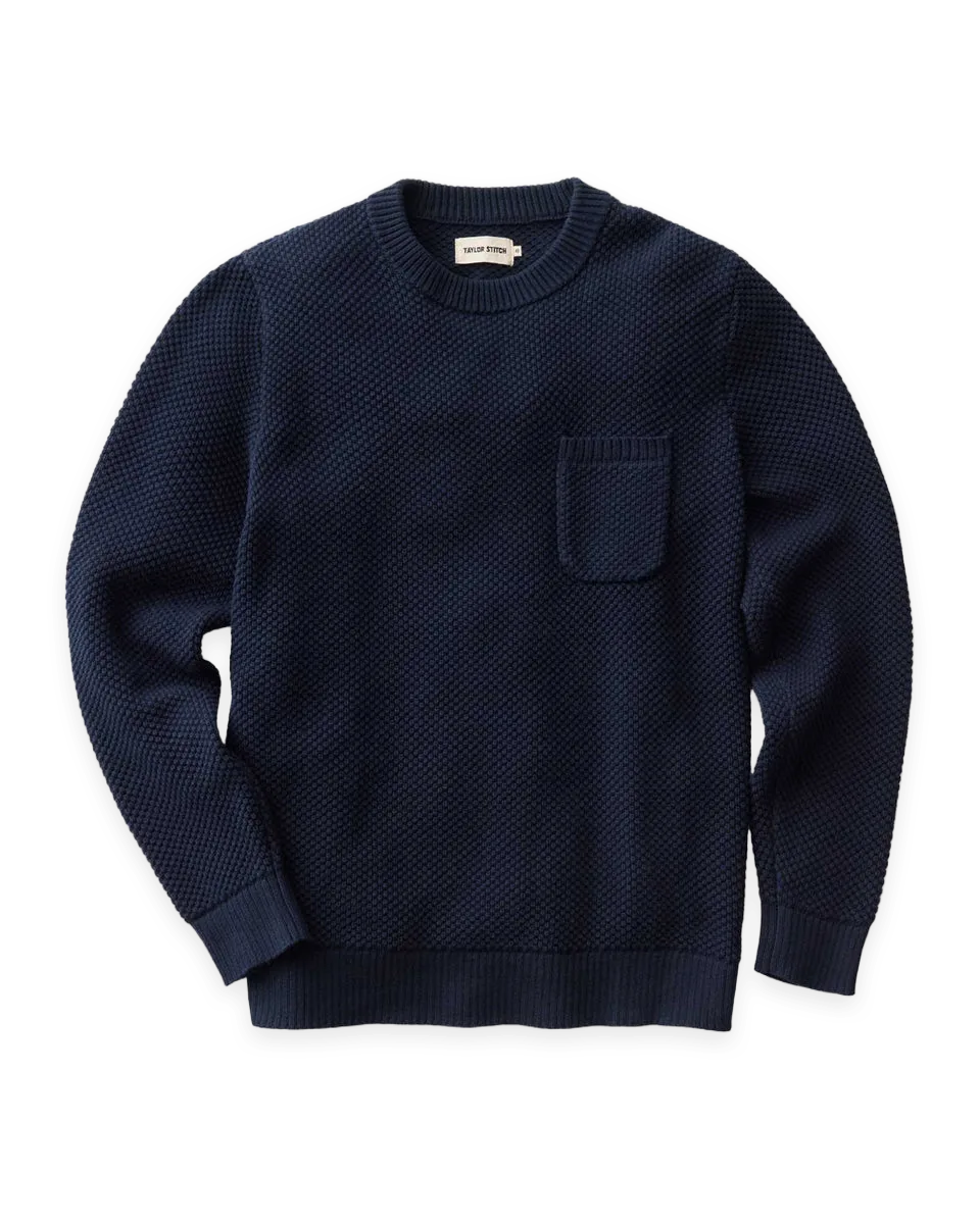 Taylor Stitch The Crawford Crew Sweater in Navy