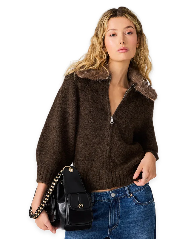 Steve Madden ODESSA SWEATER DARK ESPRESSO