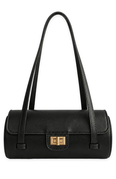 White Fox Magnus Shoulder Bag Black PU