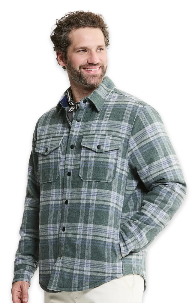 Jachs NY Quilted Lined Lyocell Flannel Shirt Jacket