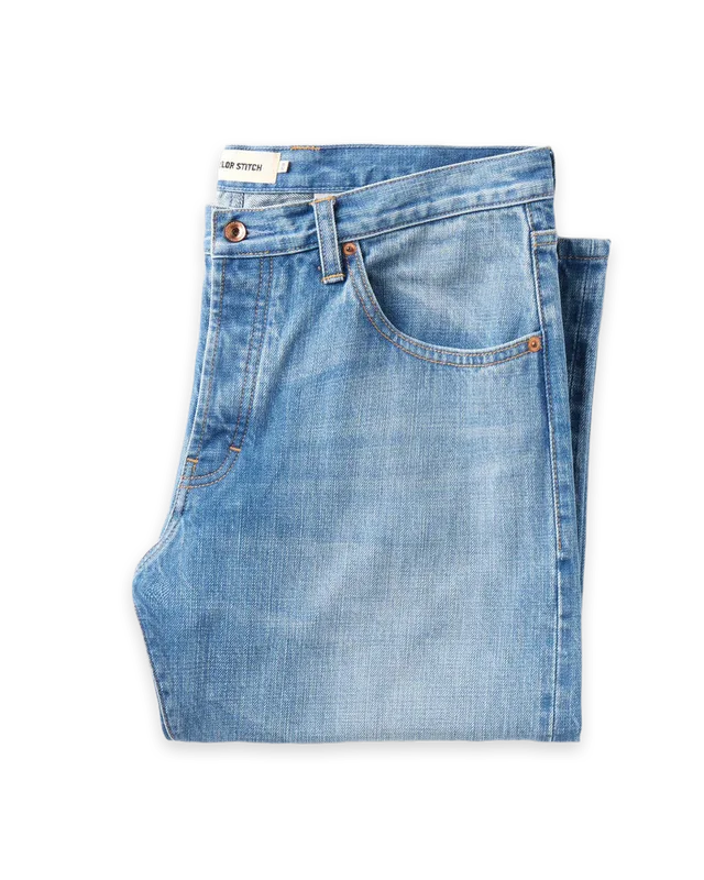 Taylor Stitch The Straight Jean in Light Wash Organic Selvedge