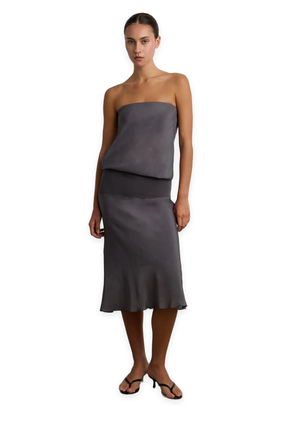 Oak + Fort FOLDOVER COLOUR BLOCK TUBE DRESS