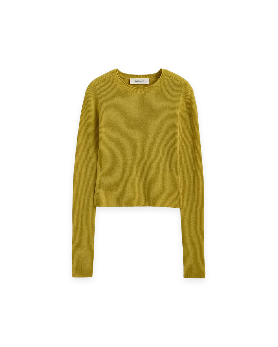 Everlane The Cropped Crew Top in Ultrafine Merino