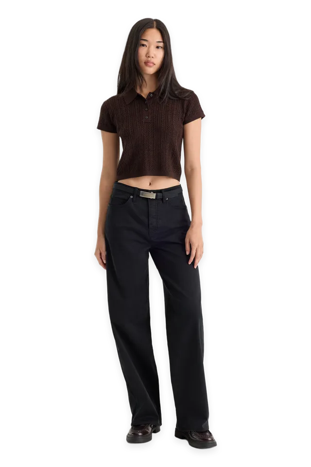 Good American TWILL VINTAGE WIDE PANT