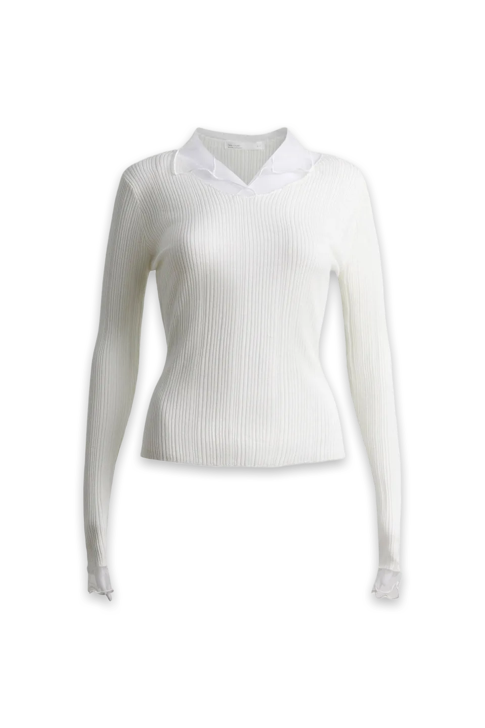 Oak + Fort SHEER COLLAR KNIT TOP