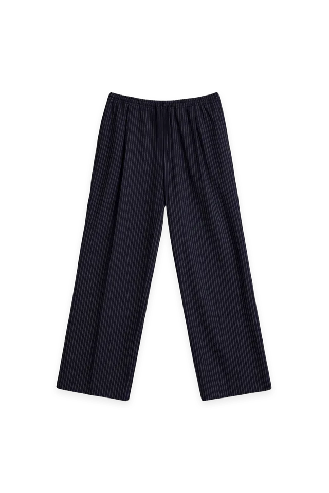 Oak + Fort WOVEN PRINT DRAWSTRING STRAIGHT LEG PANT