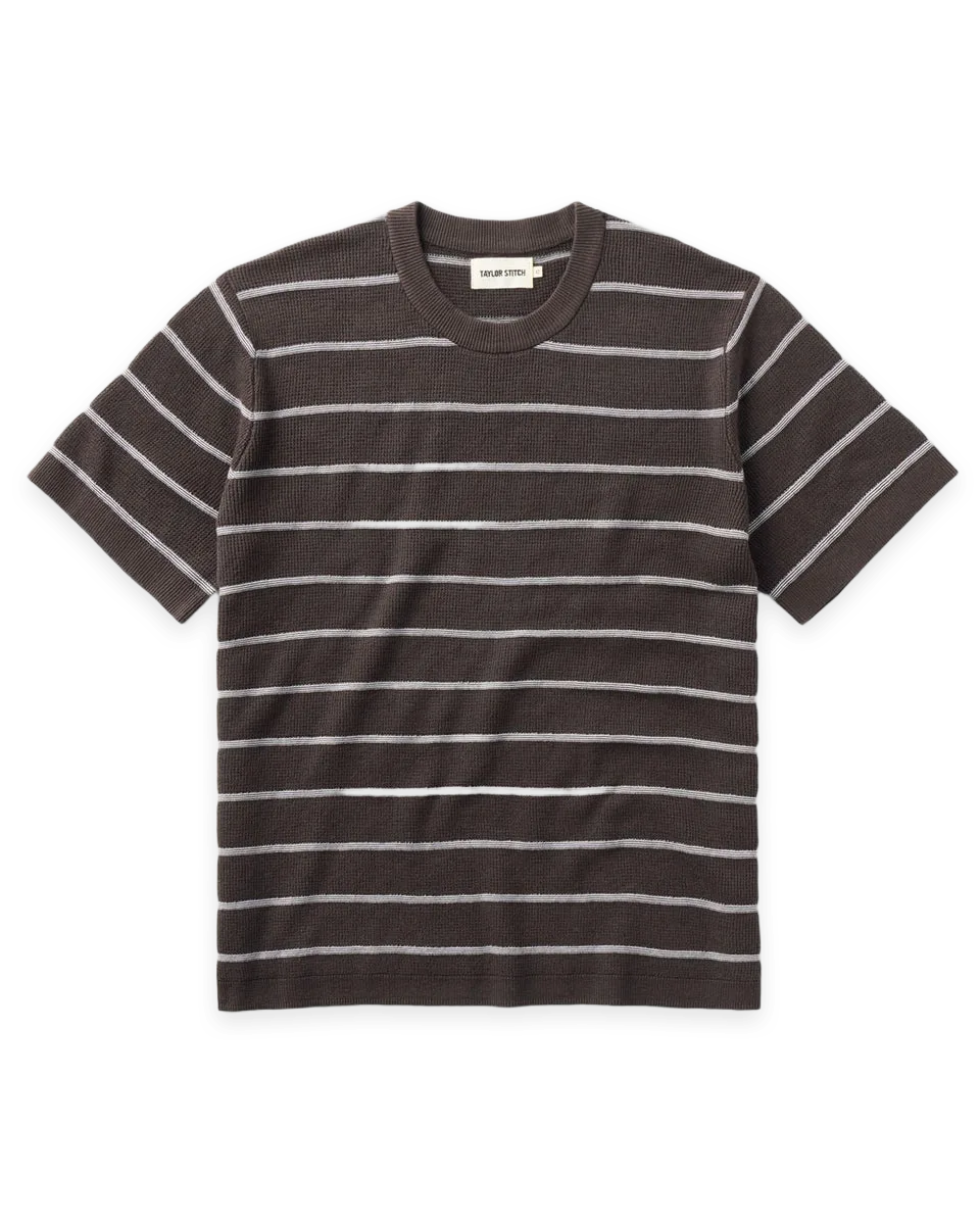 Taylor Stitch The Brody Sweater Tee in Espresso Stripe
