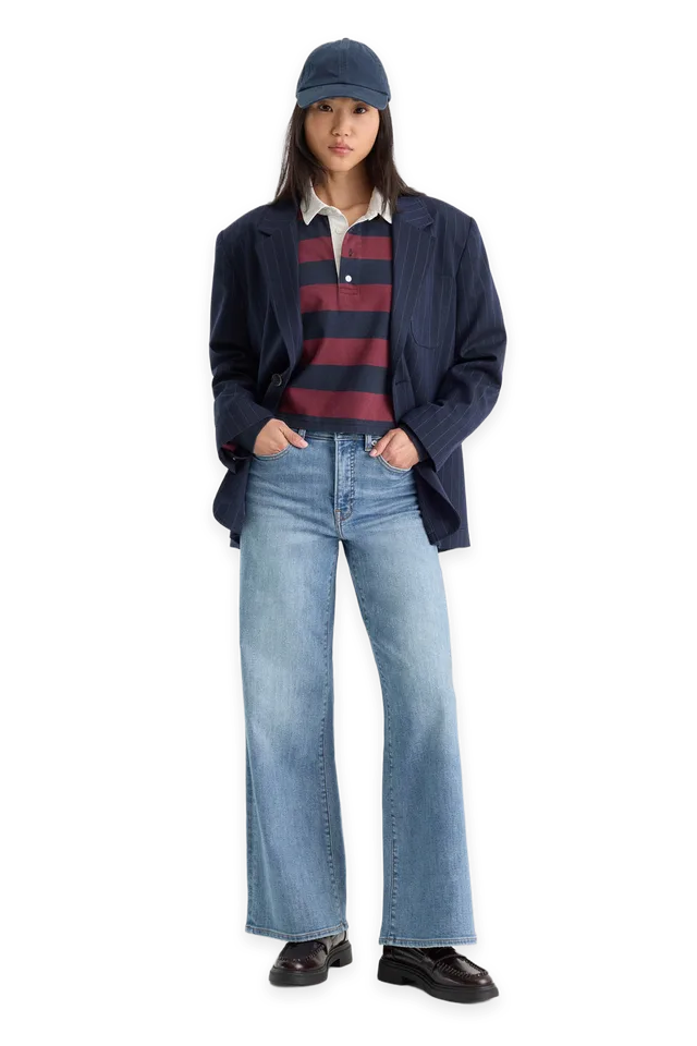 Good American GOOD WAIST PALAZZO ANKLE JEANS · CEDARWICK
