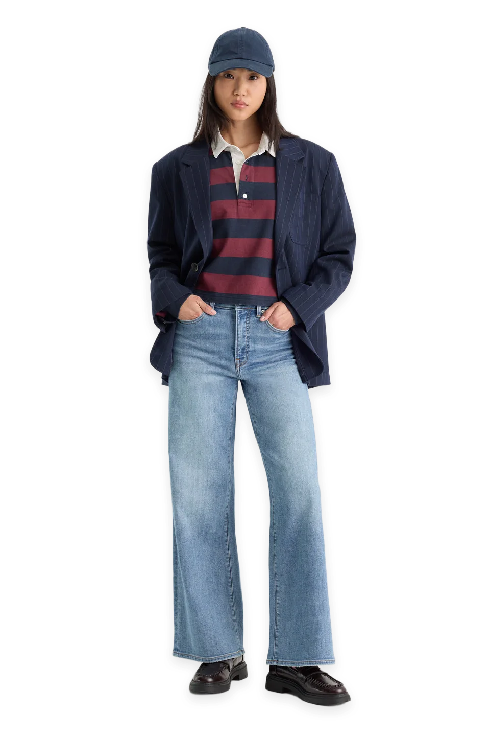 Good American GOOD WAIST PALAZZO ANKLE JEANS · CEDARWICK