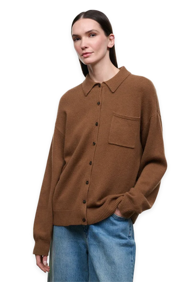 Staud Cameron Cashmere Cardigan · Cigar