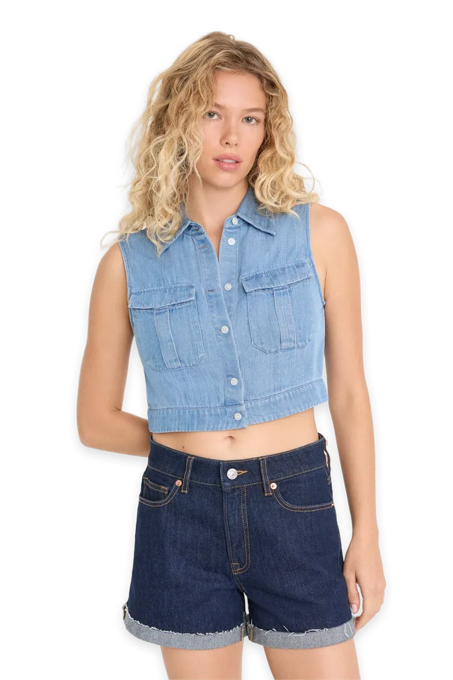 Good American THE DENIM ANCHOR TOP