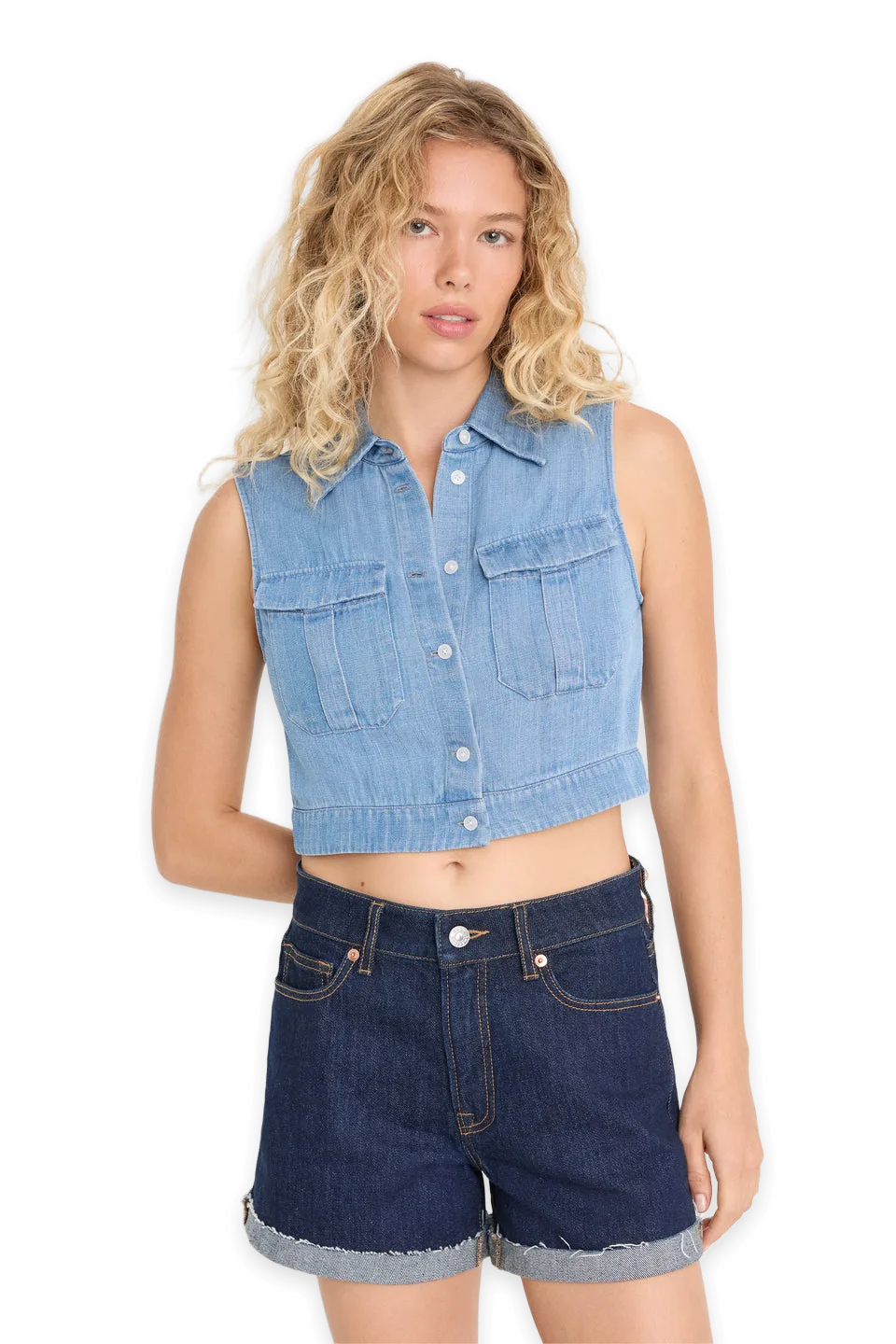 Good American THE DENIM ANCHOR TOP