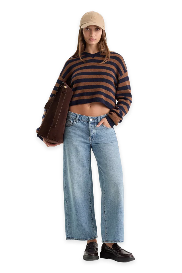 Good American VINTAGE WIDE CROP JEANS · ZANEY