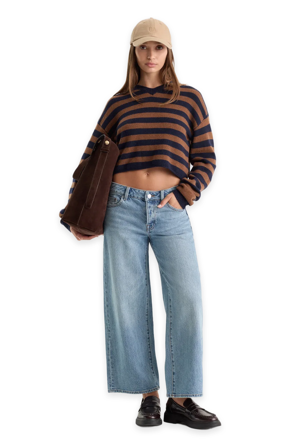 Good American VINTAGE WIDE CROP JEANS · ZANEY