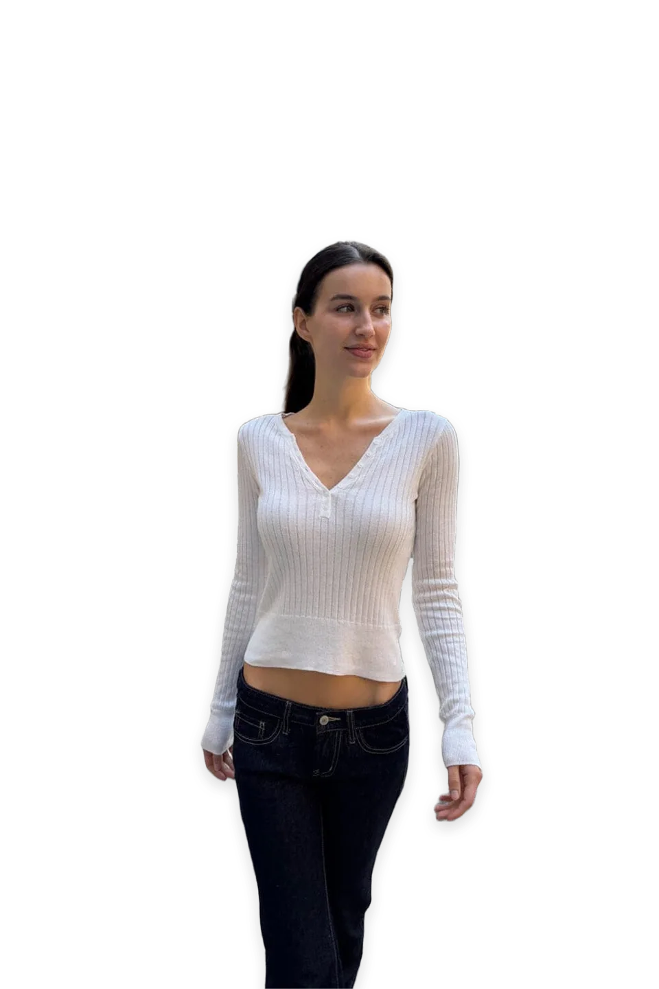 Brandy Melville Zelly Ribbed Knit Top