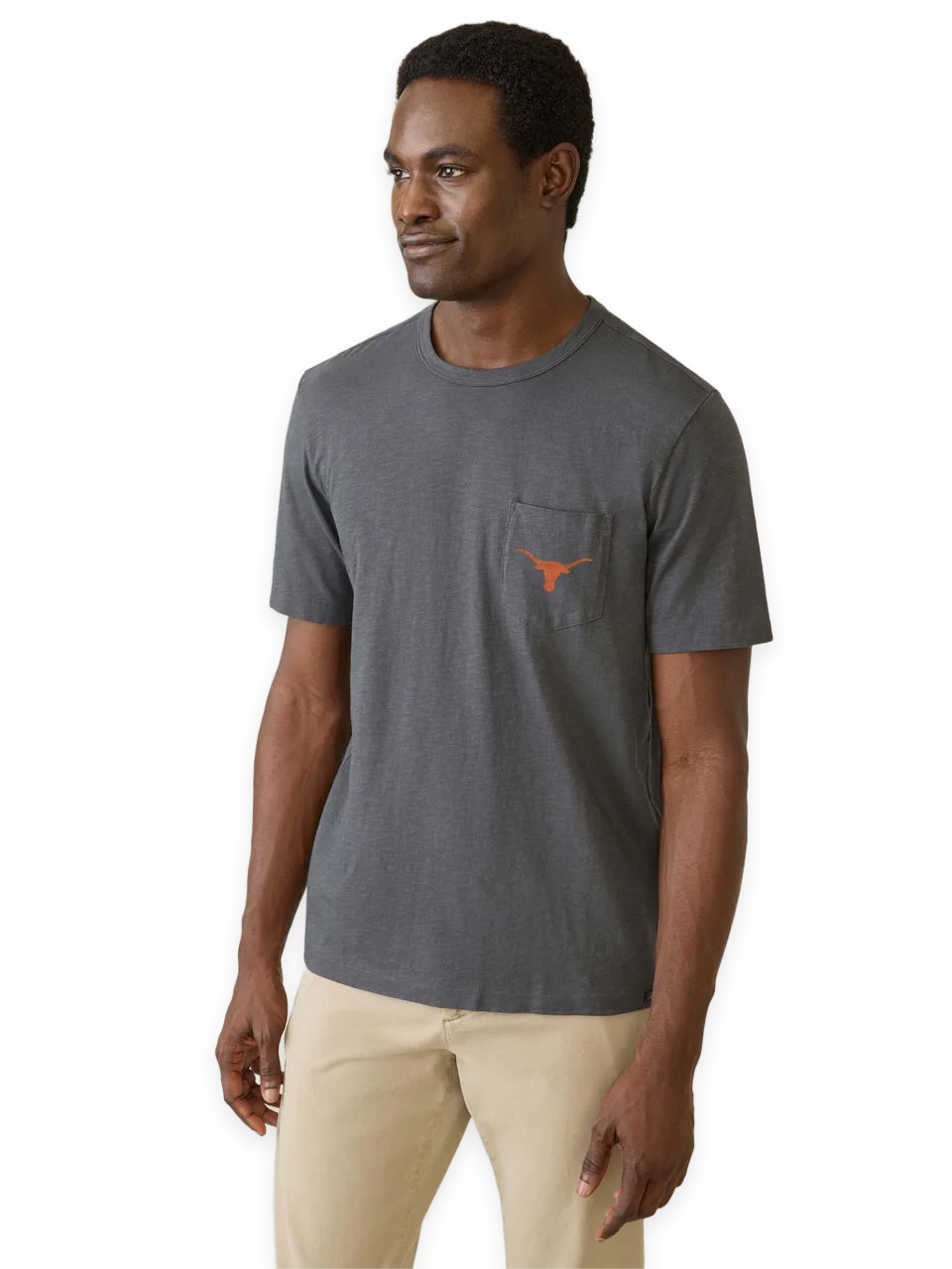 Faherty University of Texas Sunwashed Regenerative Pocket Tee